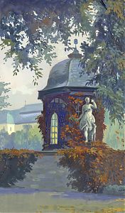 Otto Rückert (*1888 Würzburg): Veitshöchheim/Garten - Gouache. - Antiquariat Steutzger