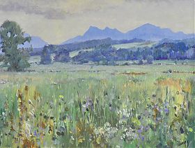 German Klenner : Chiemgauer Berge. - Öl/Hartfaser. - Kunsthandel Joseph Steutzger