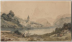 St. Wolfgang/Aquarell, 1860 - Antiquariat Steutzger