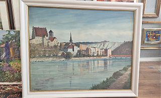 Karl Wähmann : Wasserburg am Inn - Öl/Holzplatte / JosephSteutzger / Kunsthandel / Wasserburg am Inn & Buch am Buchrain